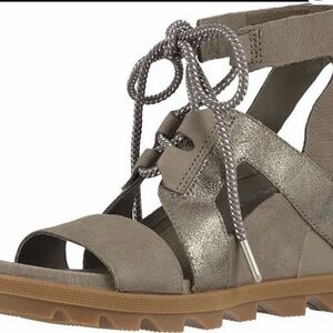 Sorel Women's Joanie II Ankle Lace Sandal Color Ash Brown Size 7 Style NL3550-24